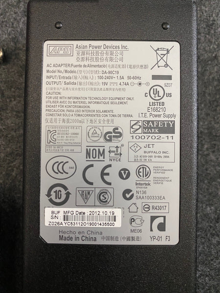 Replacement power brick and power cord 19V 4.74A